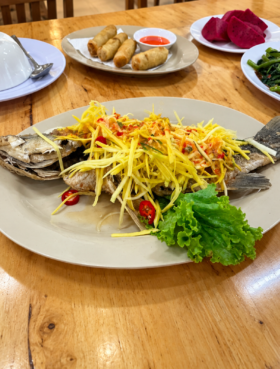 Fried Seabass with Thai Mango Salad